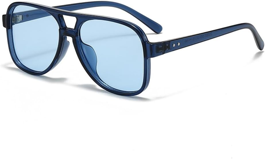 

Солнцезащитные очки UV400 с двойной перемычкой и заклепками, прозрачные линзы Ocean, подходят для женщин и мужчин, для бега и занятий спортом на открытом воздухе UYPTK, Blue Blue