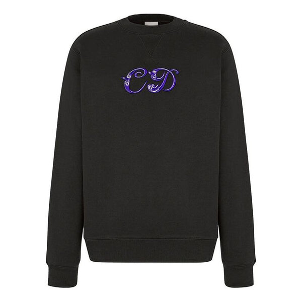 

Толстовка men's x kenny scharf crossover ss21 alphabet embroidered round neck pullover autumn black Dior, черный