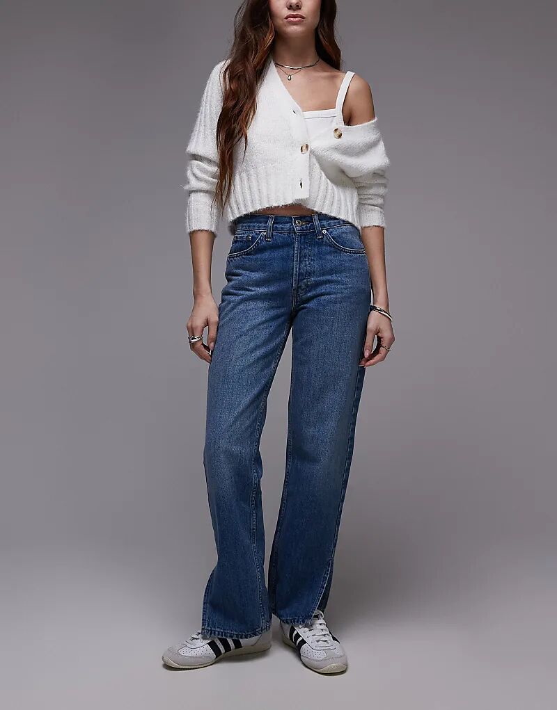 

Джинсы Topshop Runway средней длины с разрезами по бокам