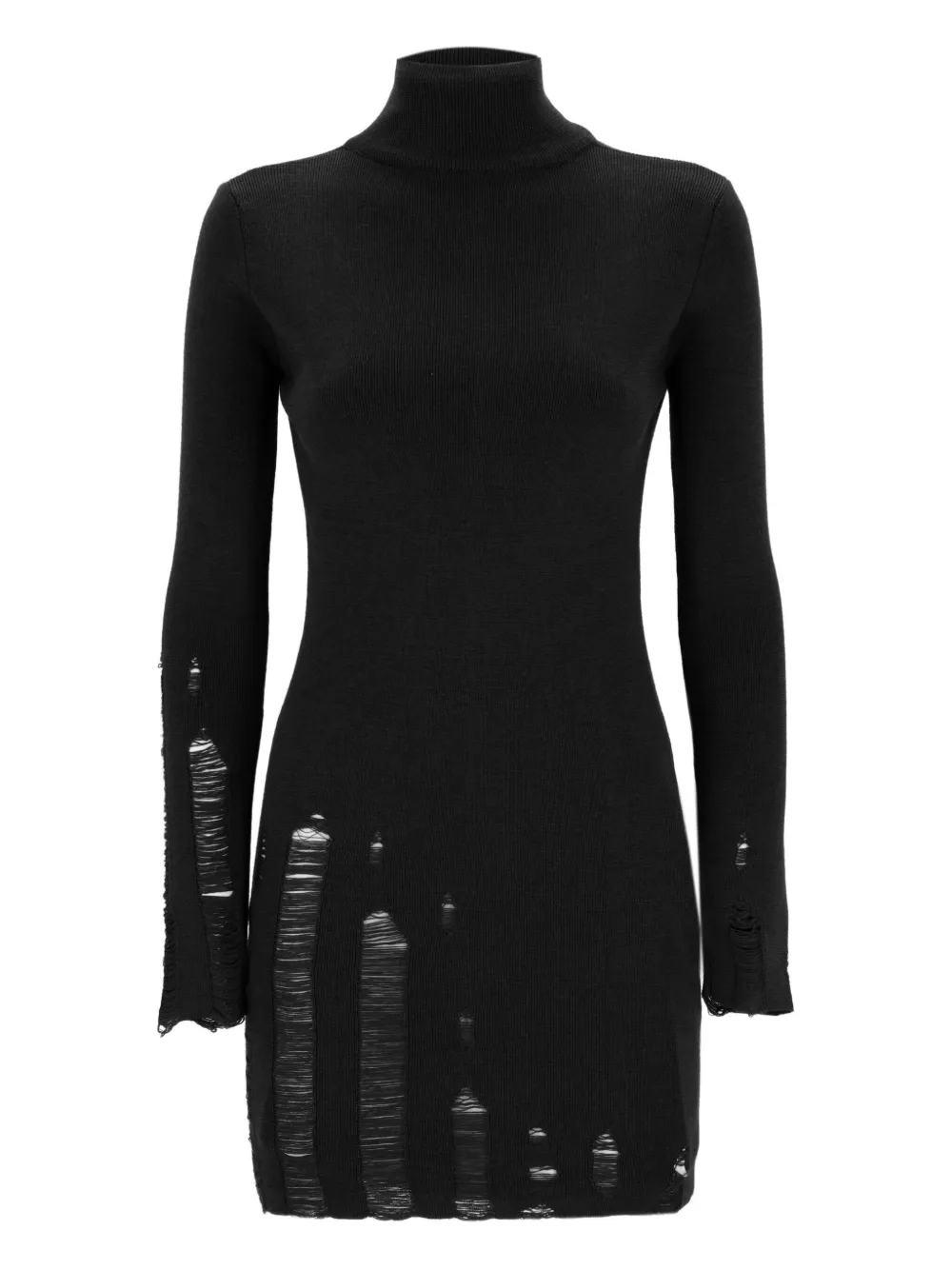 

Трикотажное платье мини с высоким воротником Laneus, черный