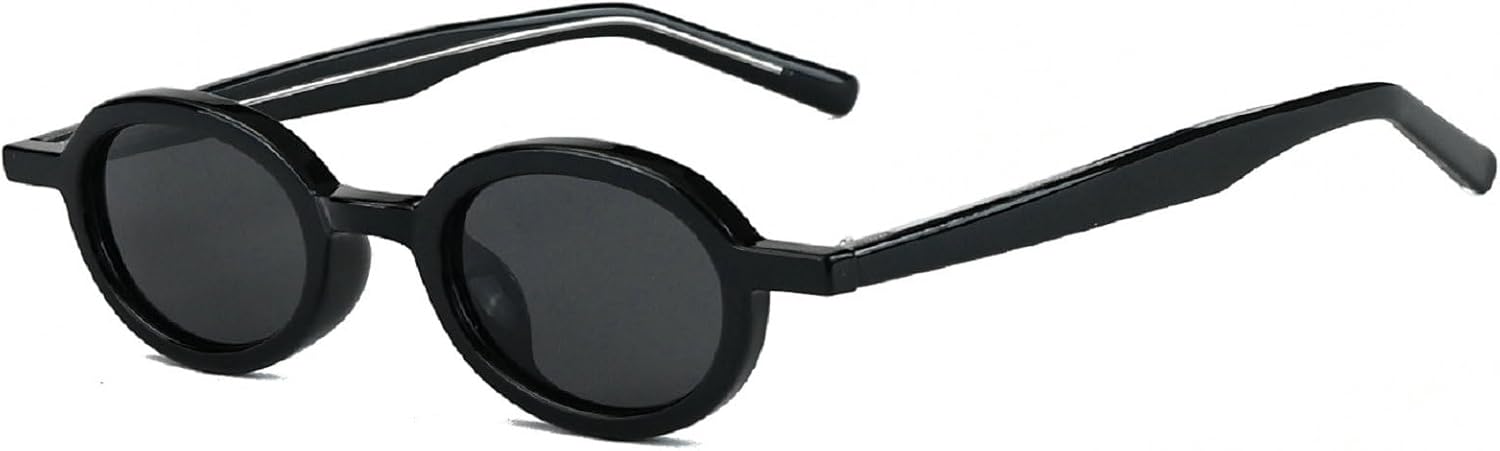 

Ретро-солнцезащитные очки овальной формы для женщин и мужчин, модные солнцезащитные очки 2025 года, узкие солнцезащитные очки с защитой от УФ-излучения UV400 mincl, Black