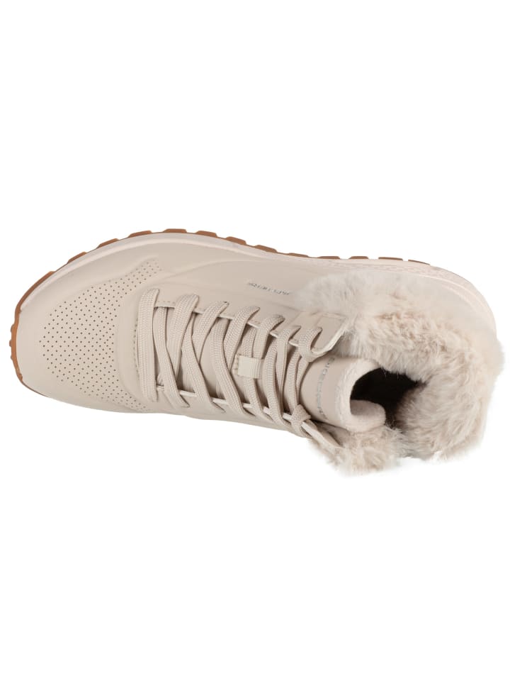Ботинки женские зимние Skechers Uno Rugged из синтетического материала, бежевый — фото 3