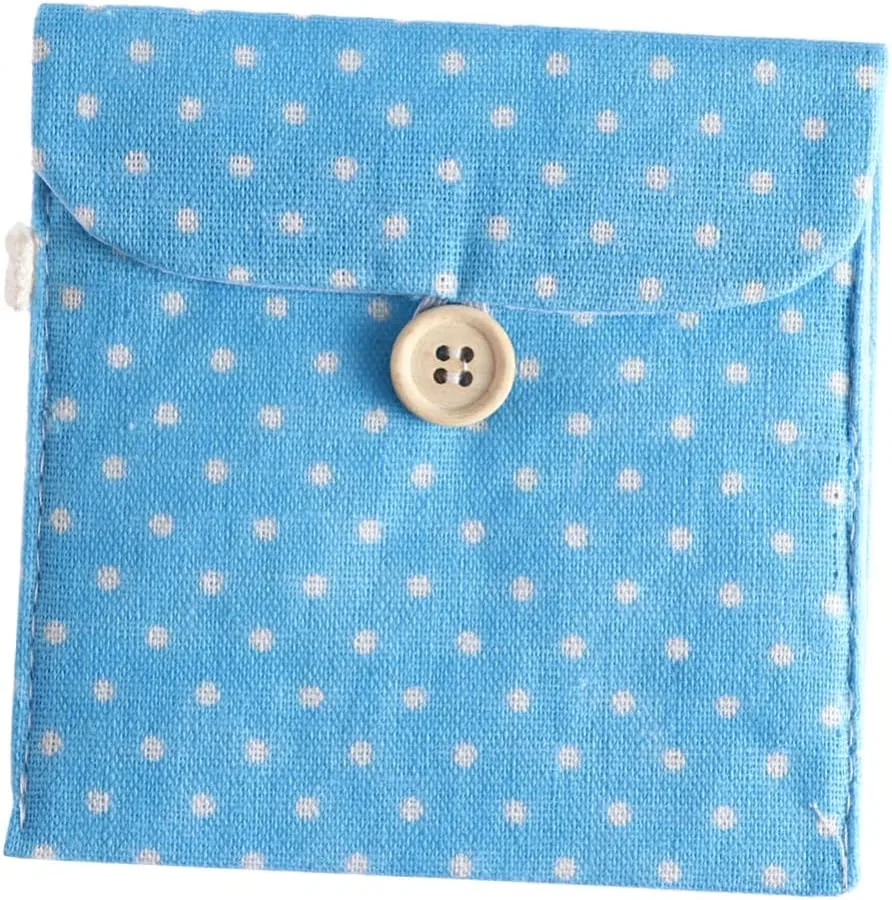 Косметичка FOMIYES синяя хлопковая 12.5x12.2 см