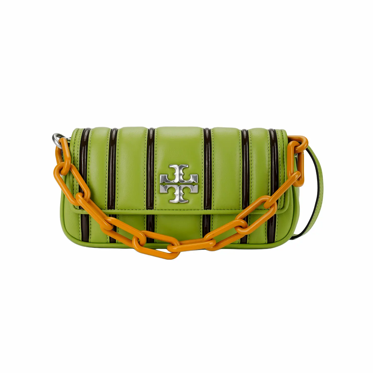 

TORY BURCH Кожаная сумка через плечо Наппа с лакированной отделкой маленькая женская зеленая