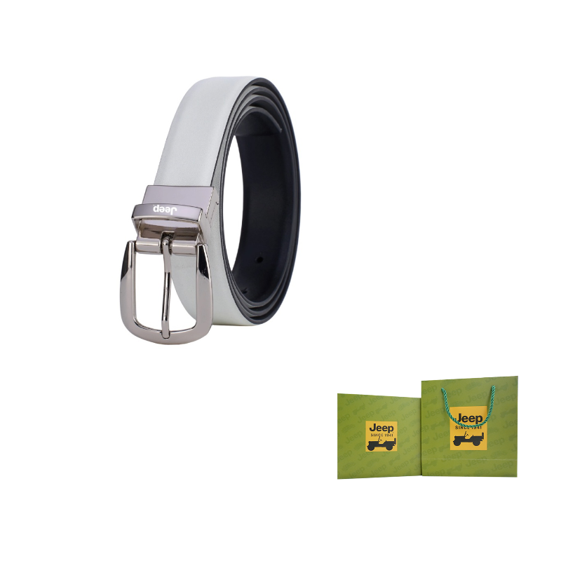 

Ремень мужской из коровьей кожи с фурнитурой из цинкового сплава Jeep, белый