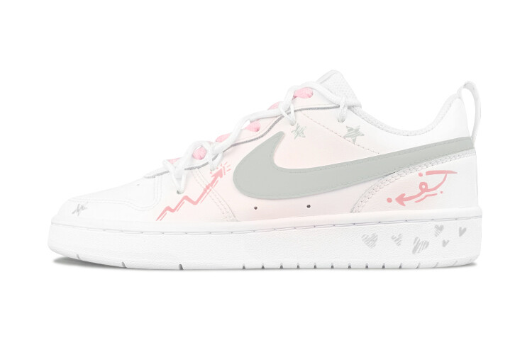 

Кроссовки Nike Court Borough Skateboarding Shoes Women's Low-top White/grey/pink, белый