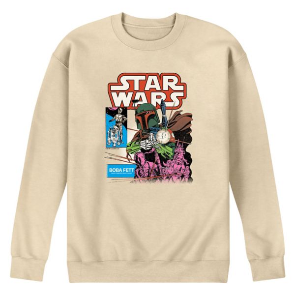 

Мужская флисовая толстовка с изображением Бобы Фетта в стиле комиксов Star Wars, бежевый