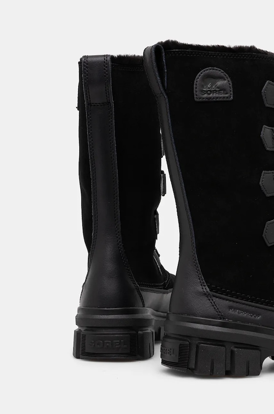 Зимние ботинки женские Sorel Torino V высокие кожаные, черный — фото 4