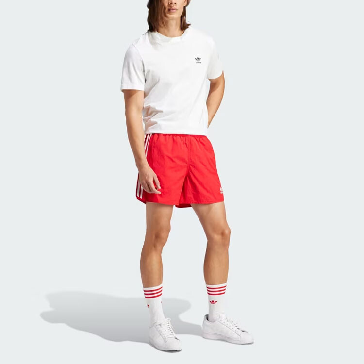 Adicolor повседневные шорты мужские красные Adidas Originals, красный — фото 2
