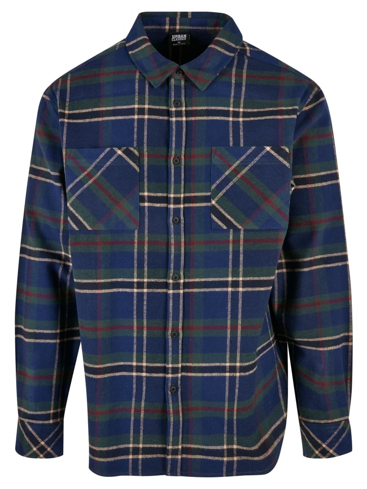 

Рубашки Urban Classics темно-синего/бутылочно-зеленого цвета