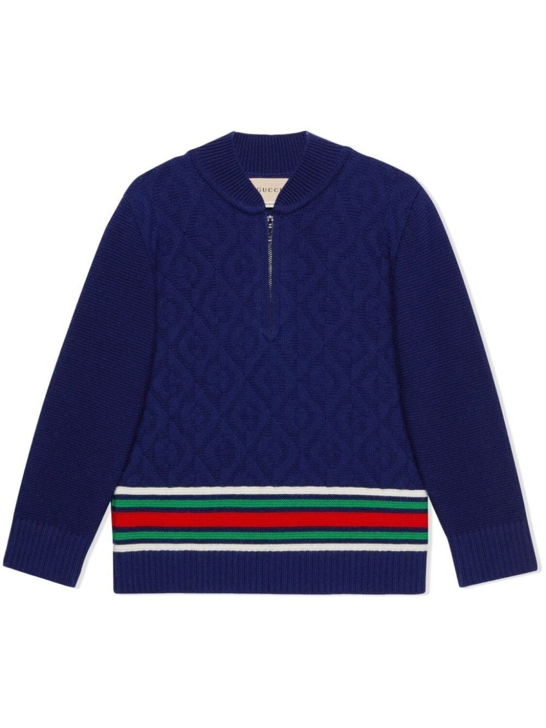 

Gucci Kids шерстяной джемпер с узором G Rhombus, синий