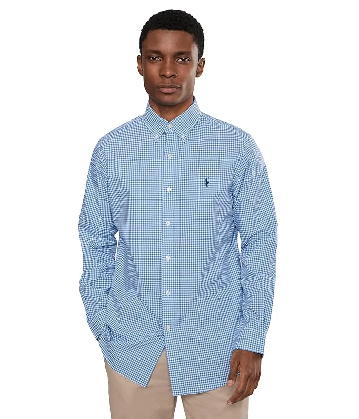 Рубашка поплиновая Classic Fit Stretch Poplin Shirt Polo Ralph Lauren, Blue/White Check
