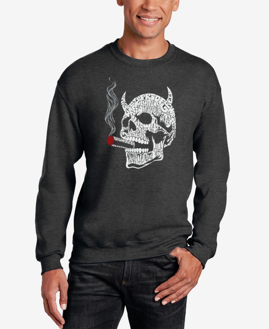 

Мужская толстовка с круглым вырезом и надписью 7 смертных грехов LA Pop Art, Dark Grey