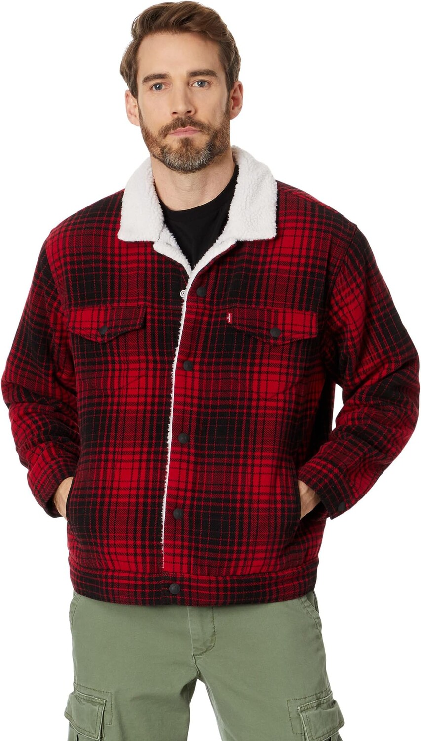 

Куртка Levi's Mens New Relaxed Fit Plaid TR, цвет Harvey Plaid Rhythmic Red