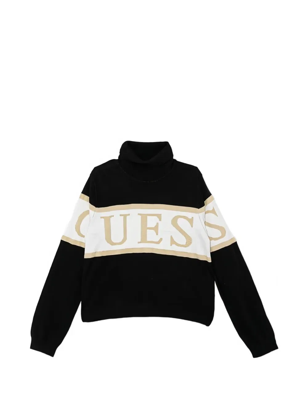 Свитер с высоким воротником и логотипом Guess Kids, черный
