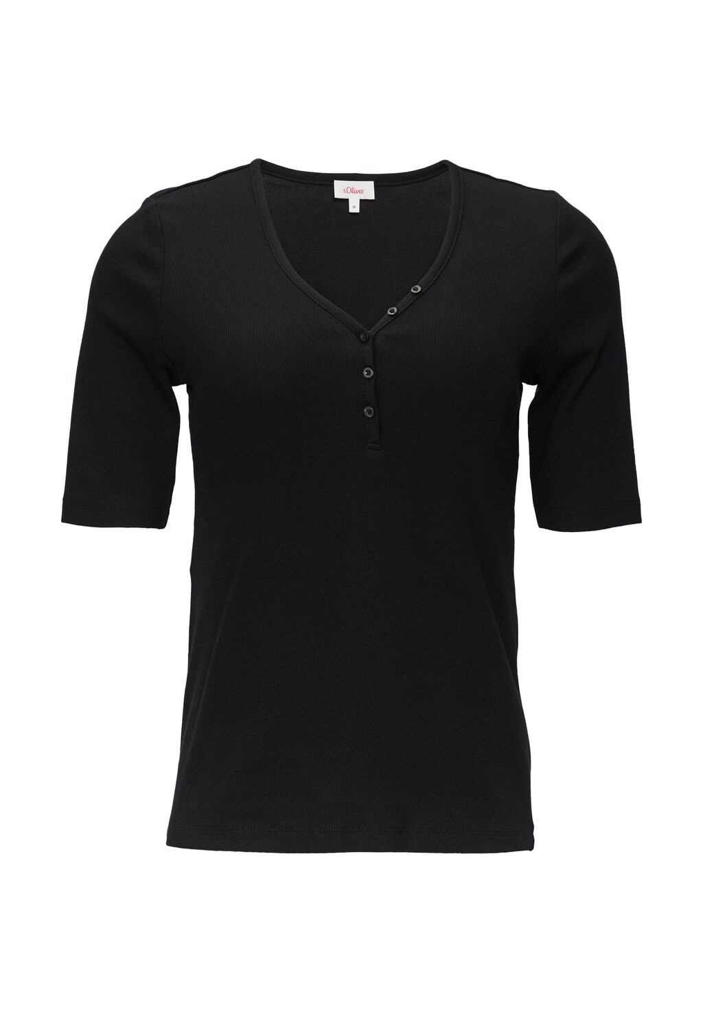 

Базовая футболка MIT HENLEY-AUSSCHNITT s.Oliver, цвет Mottled Anthracite