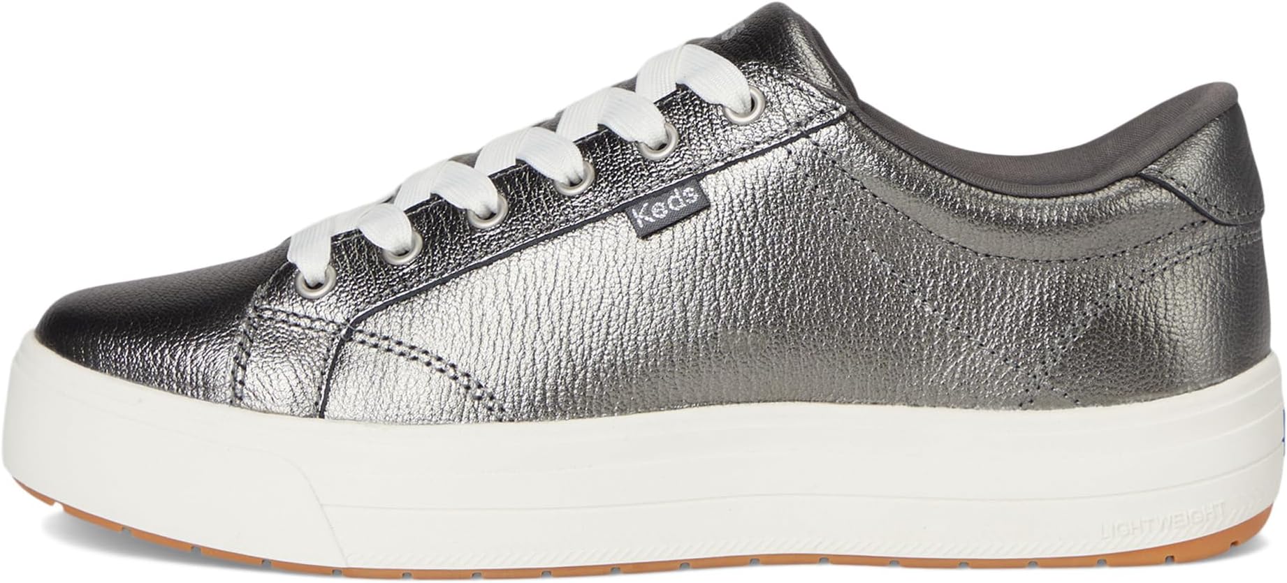Кроссовки Keds Park Lace Up, цвет Gunmetal Metallic Leather — фото 4