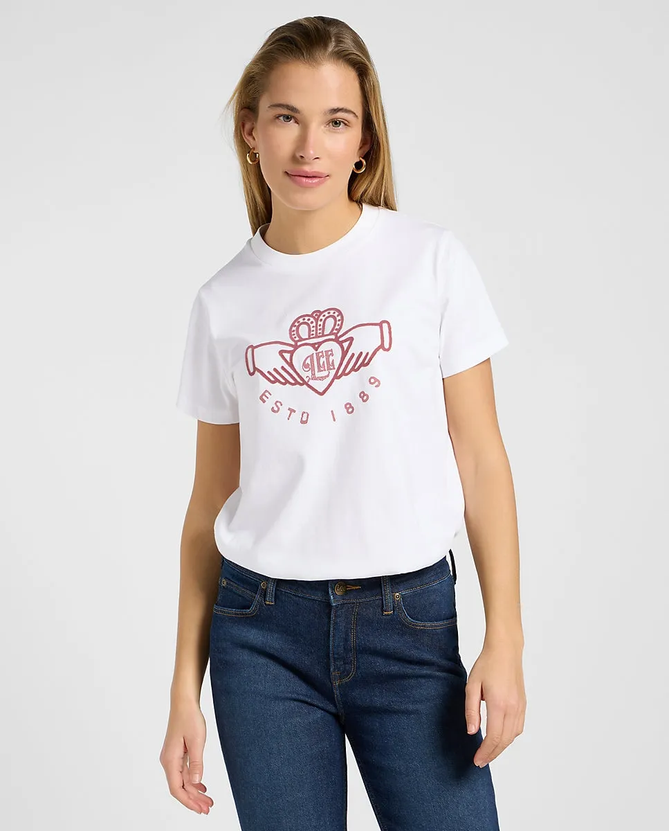

Женская футболка с графическим принтом и укороченными рукавами Lee, белый