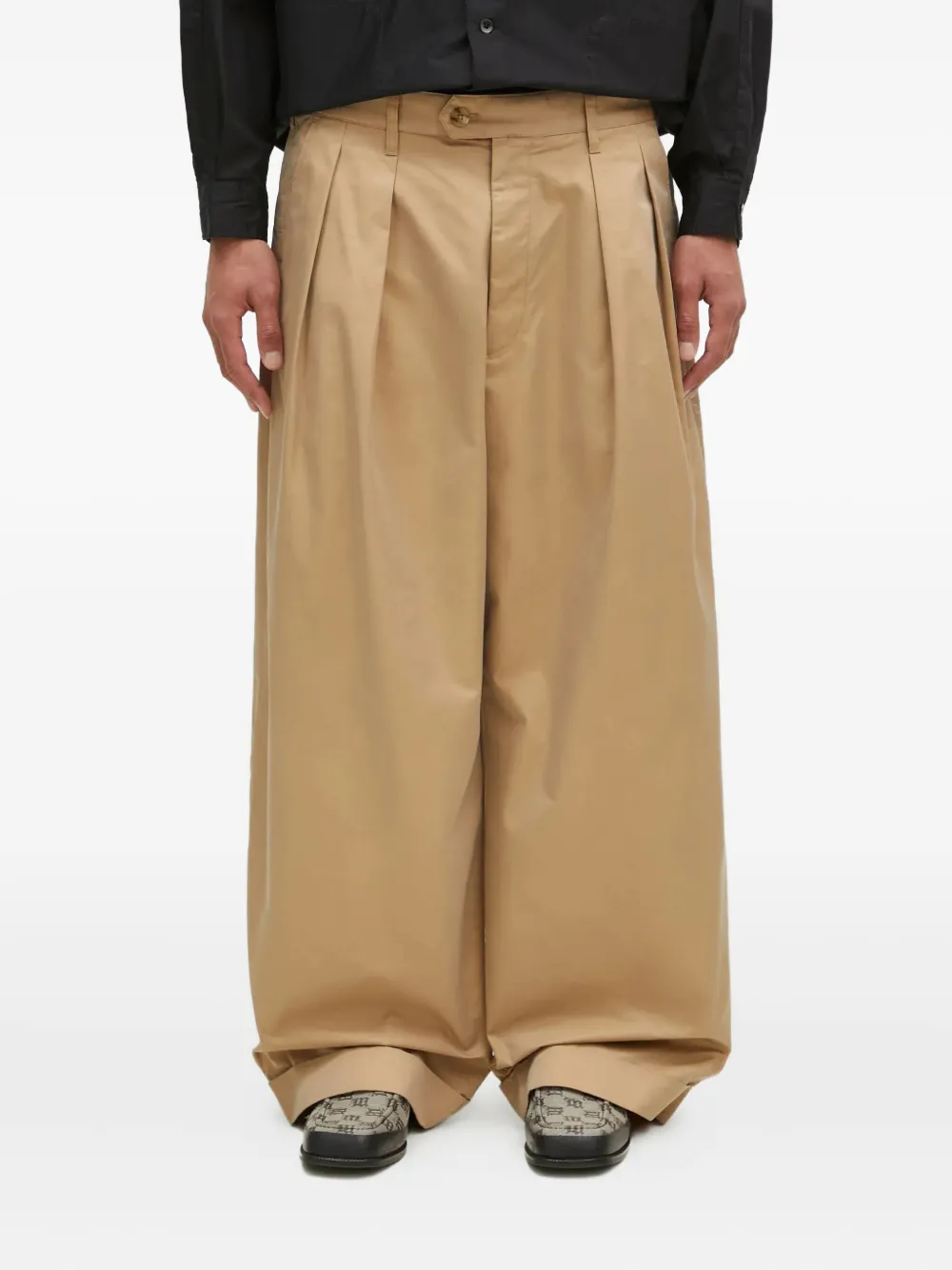 

Широкие брюки со складками Engineered Garments, коричневый