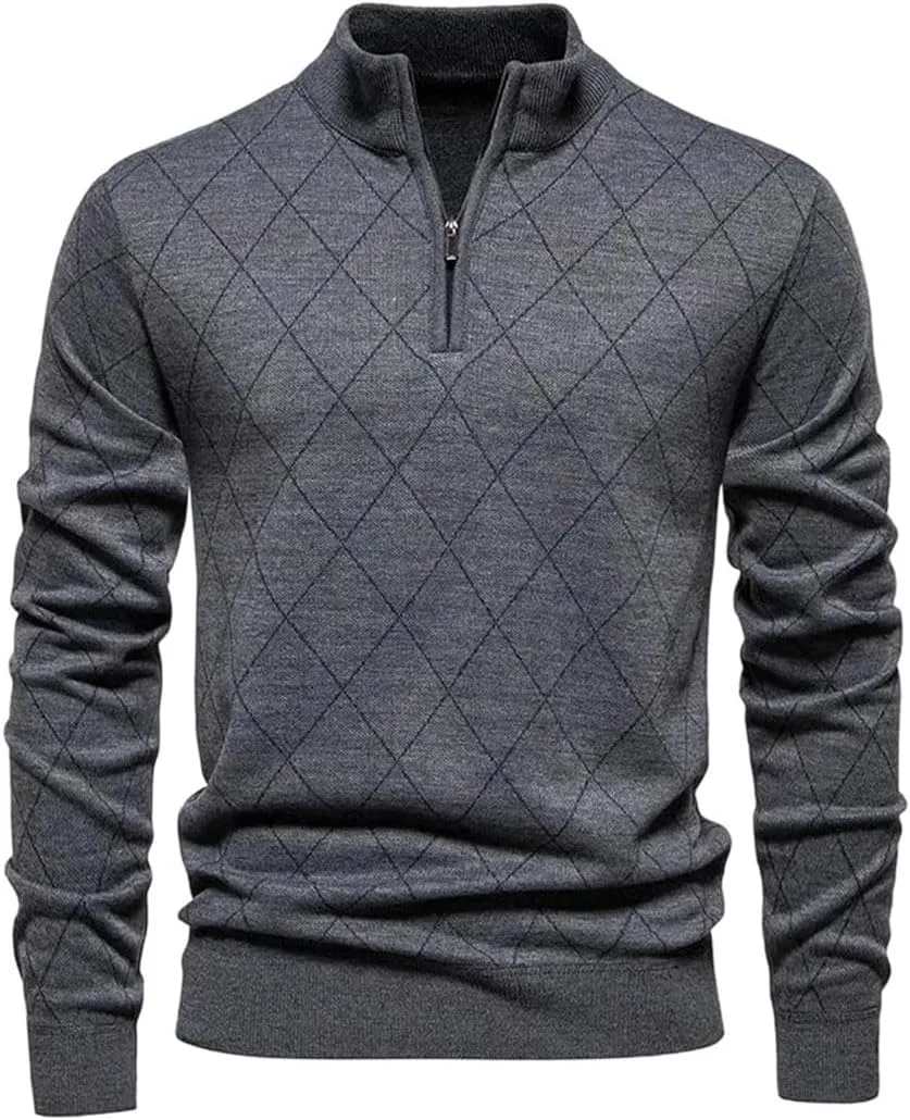 Мужской свитер вязаный American Half-Zip Fleece с воротником стойкой
