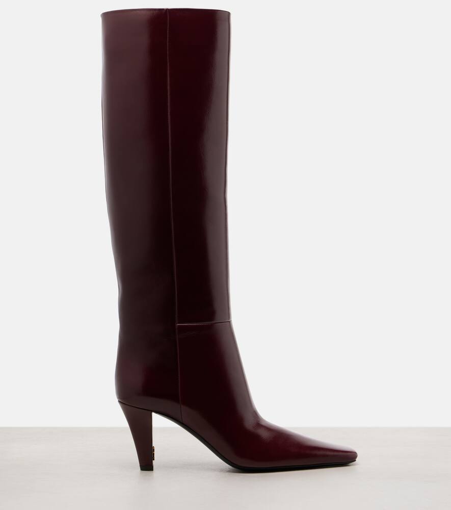 Ботинки Jill 75 до колена из кожи Saint Laurent, Vintage Bordeaux — фото 4