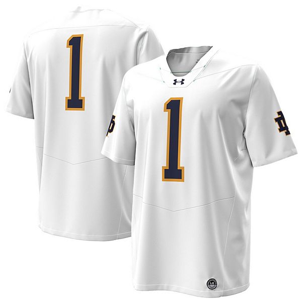

Мужская белая футболка Notre Dame Fighting Irish #1 Under Armour