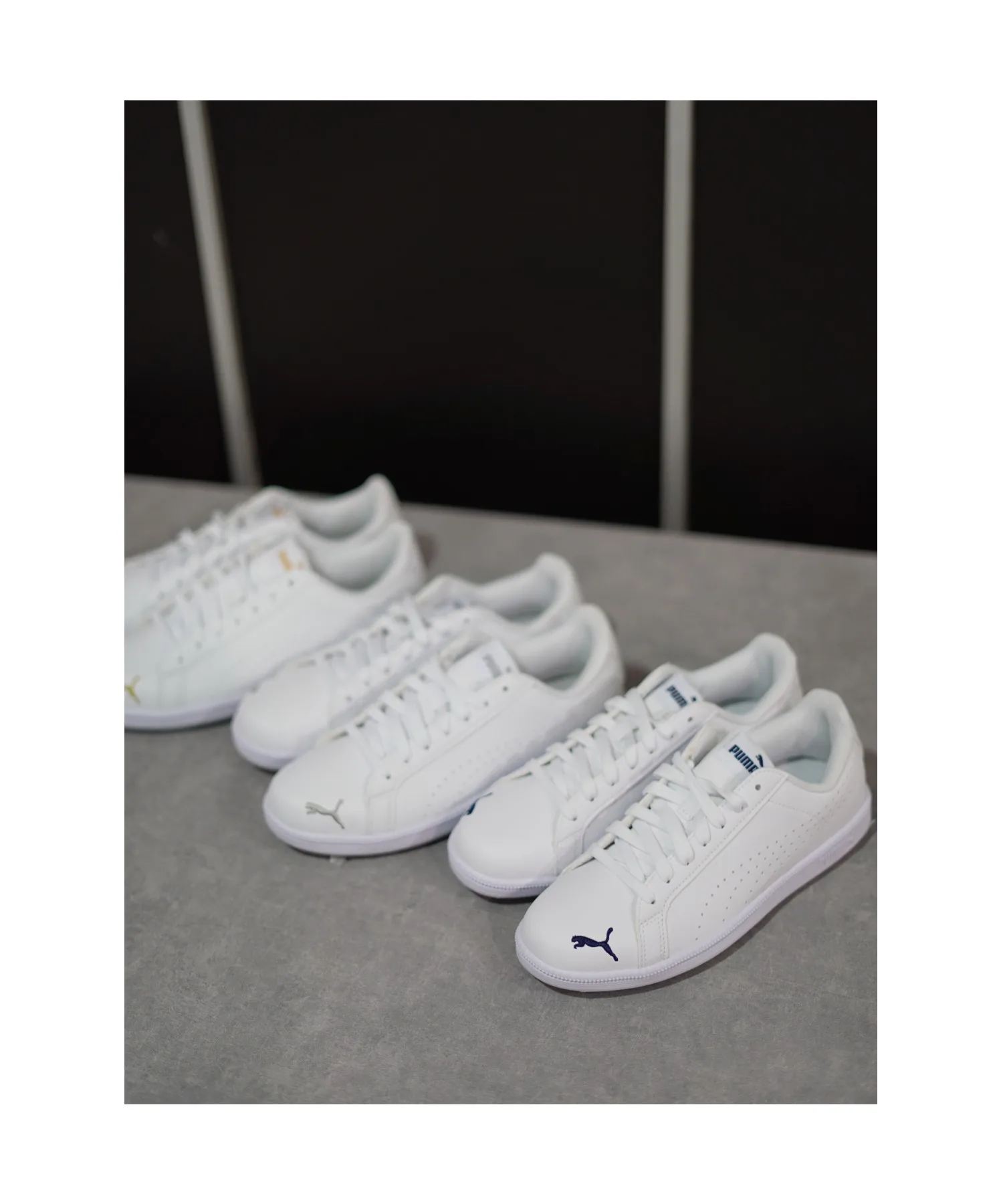 Унисекс кроссовки из искусственной кожи PUMA Smash Cat Perf FS SL белые — фото 3