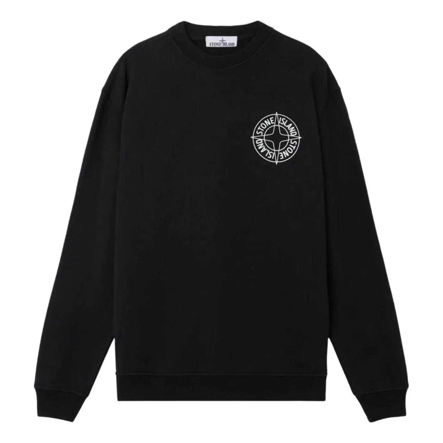 Толстовка оверсайз с принтом компаса, черная, STONE ISLAND 6100001