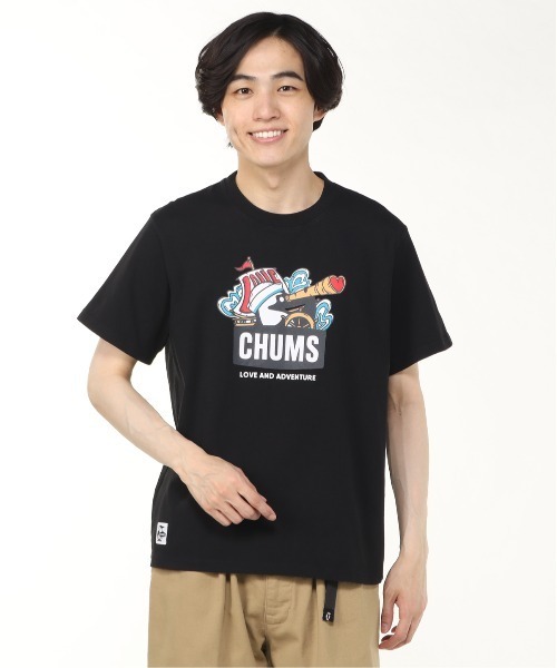

Футболка с коротким рукавом, принт на груди CHUMS, черный
