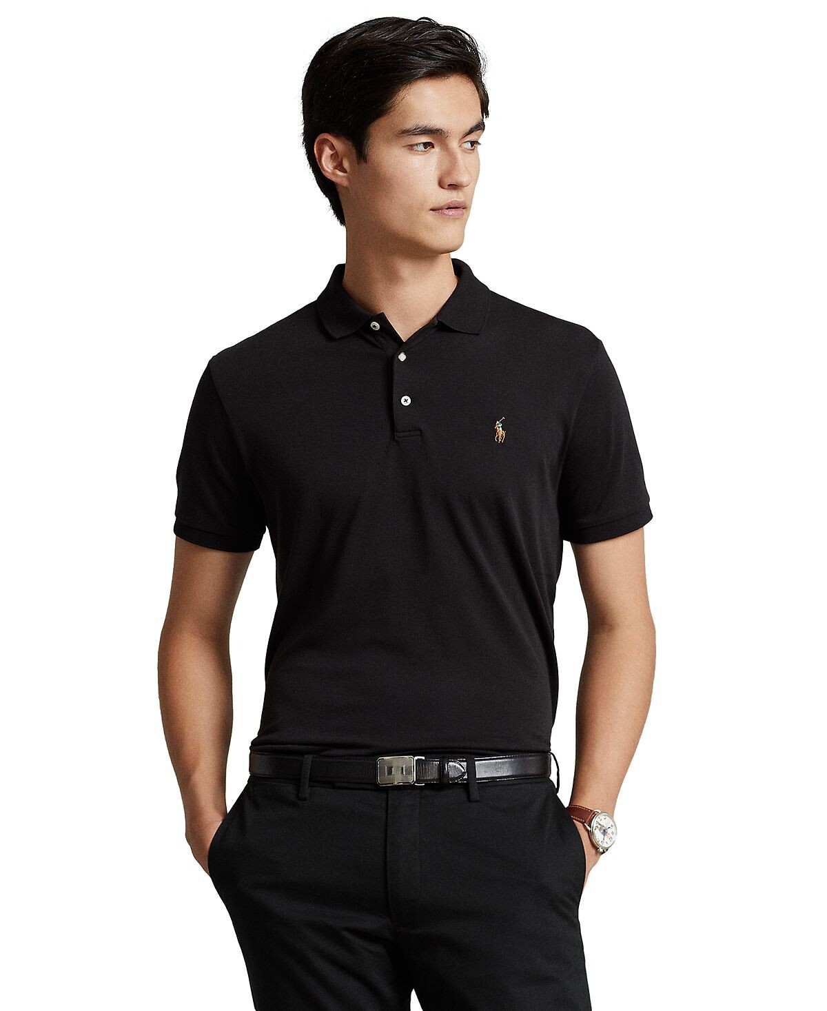 

Мужская рубашка-поло из мягкого хлопка приталенного кроя Polo Ralph Lauren