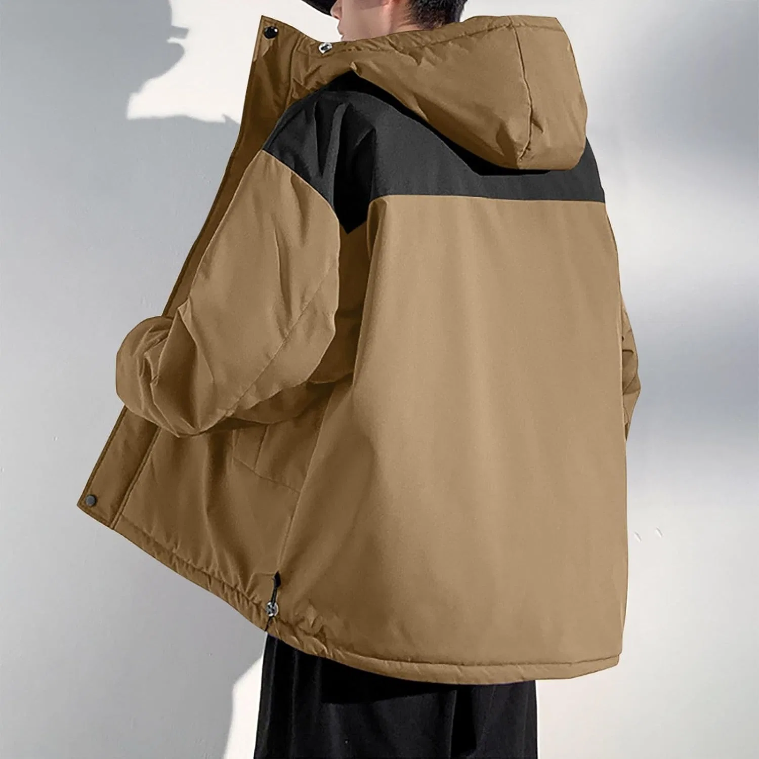 Куртки для мужчин Three Prevention Cottoning Climbing Wear, модная куртка с цветовыми блоками, утепленная, теплая, пуховая, ветровка — фото 3