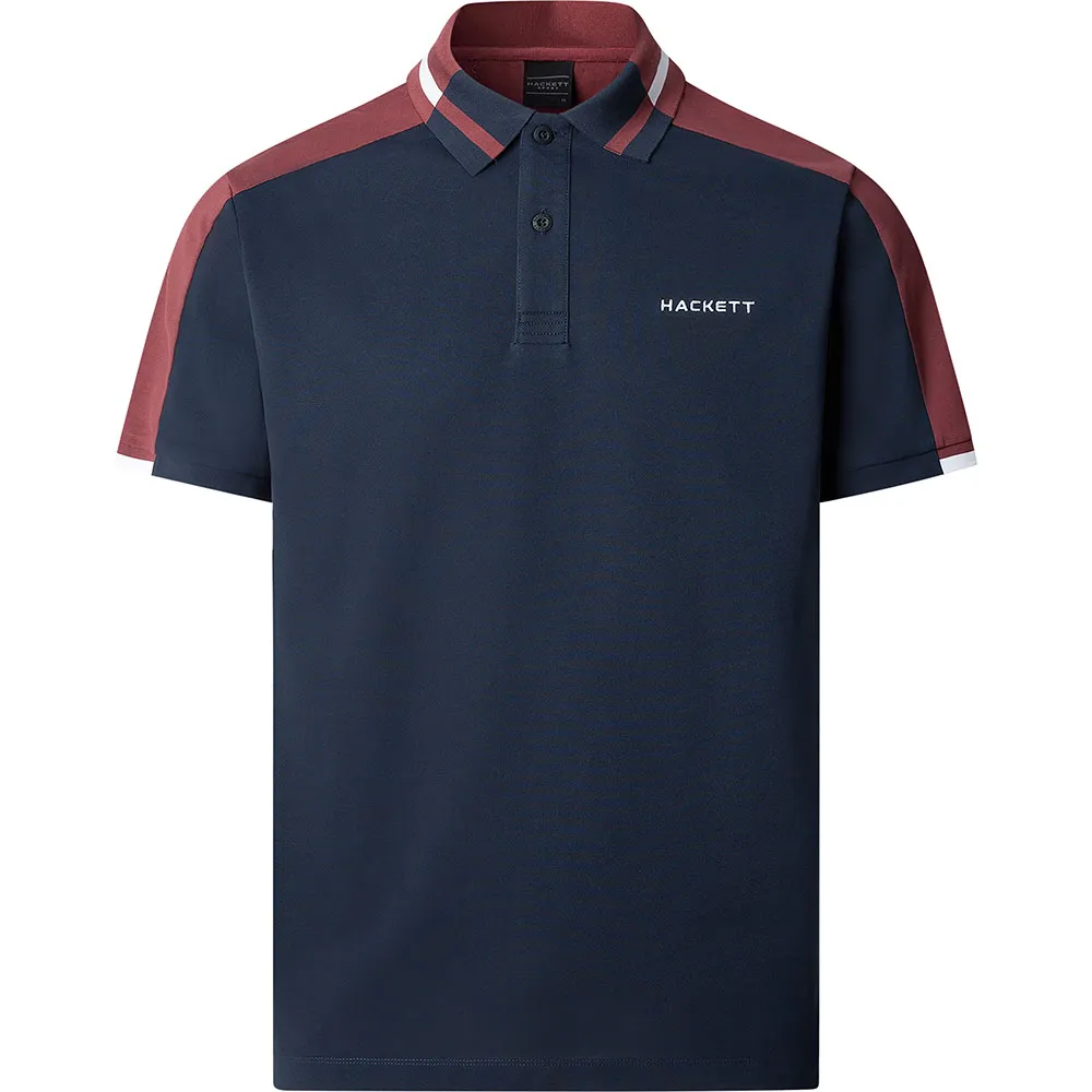 

Поло с коротким рукавом Hackett Colour Block, синий