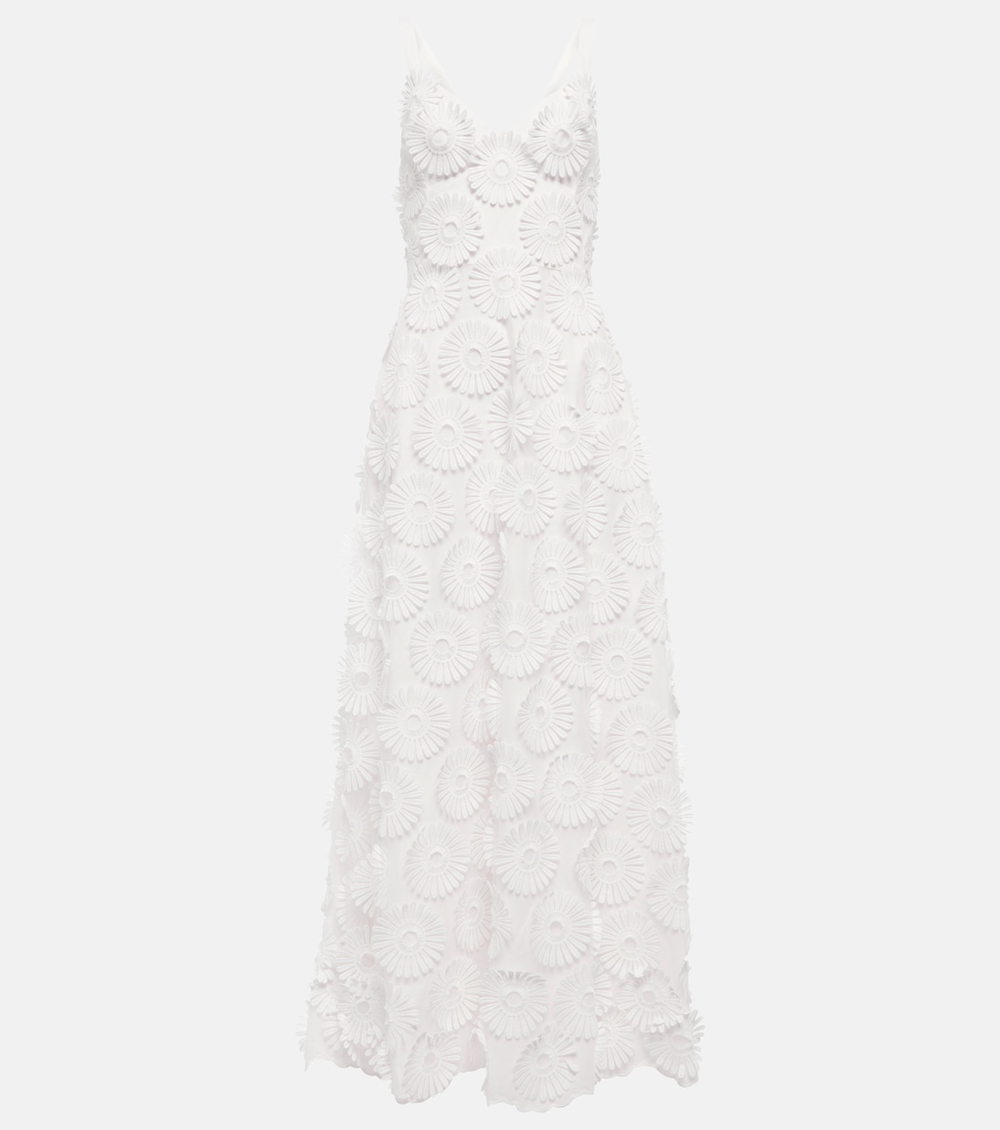 

Платье с цветочной аппликацией Elie Saab, Optic White