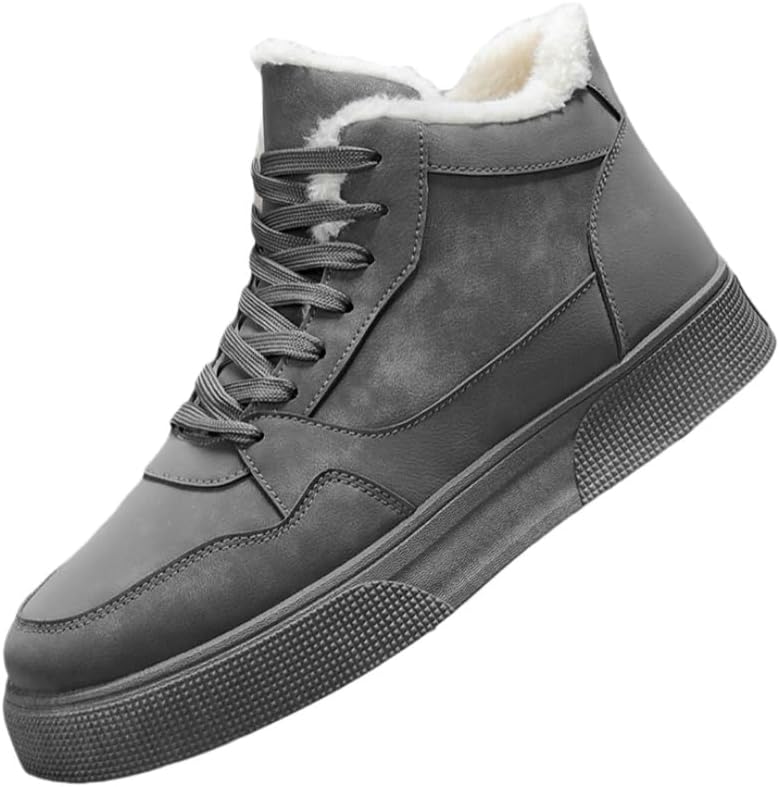 

Мужские стильные зимние ботинки Clolinde большого размера с толстой подошвой и утолщенными стенками, сохраняющими тепло, в ретро стиле с ремешком до середины голени. Подходят для улицы и повседневного ношения, серый