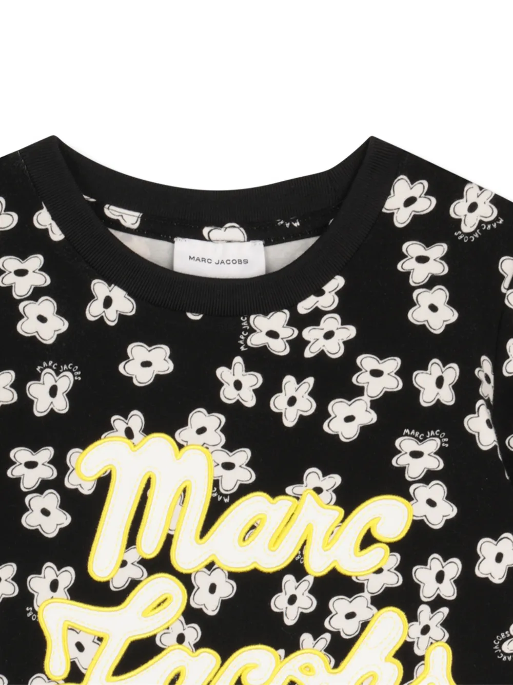 Футболка с цветочным принтом Marc Jacobs Kids, черный — фото 3