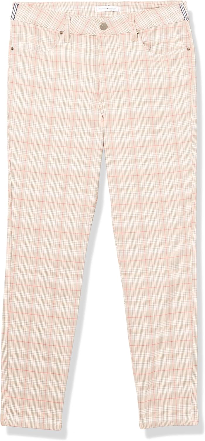 

Женские облегающие брюки Tommy Hilfiger длиной до щиколотки в клетку, Khaki Multi