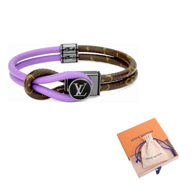 

LOUIS VUITTON Браслет из телячьей кожи унисекс фиолетовый