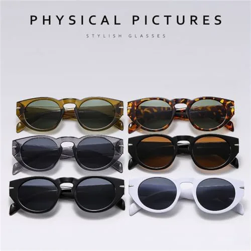 

Круглые солнцезащитные очки 2027 для женщин, винтажные мужские солнцезащитные очки в стиле стимпанк, защита от УФ-излучения UV400, овальные женские MTZJH, Grey