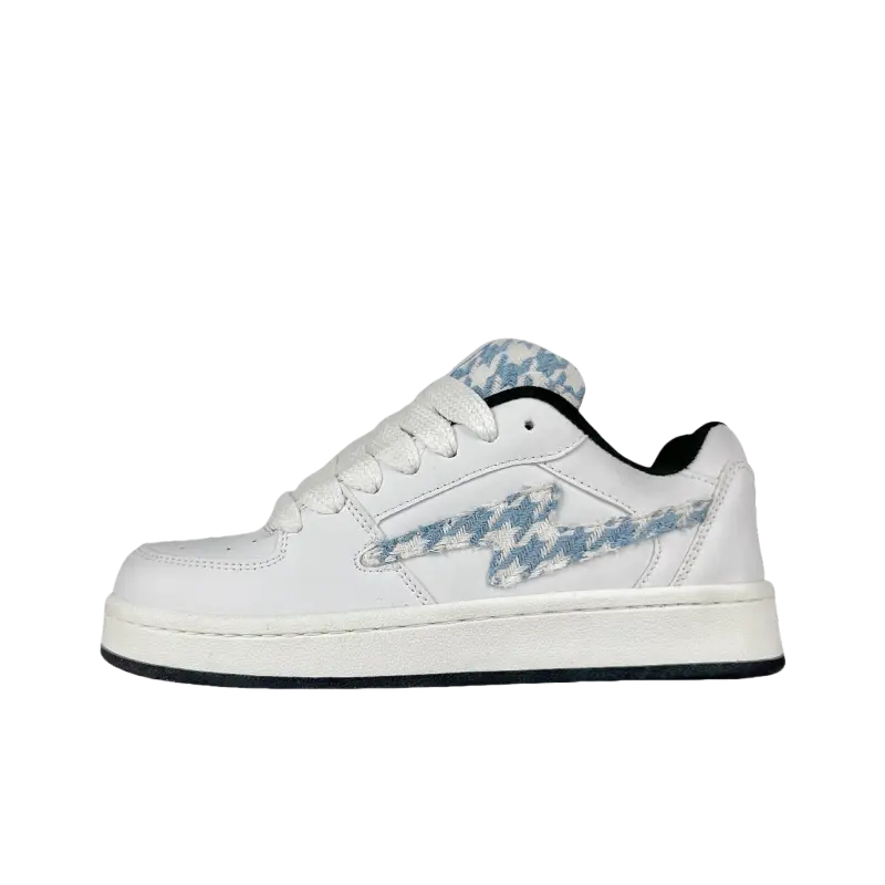 

JimiXiong Низкие кеды для скейтбординга унисекс White Moon Houndstooth, цвет White Moon Houndstooth