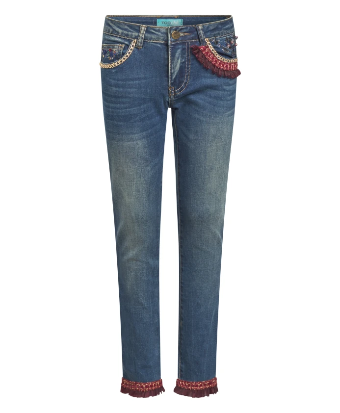 

Жемчужные джинсы для женщин Tooche, синий