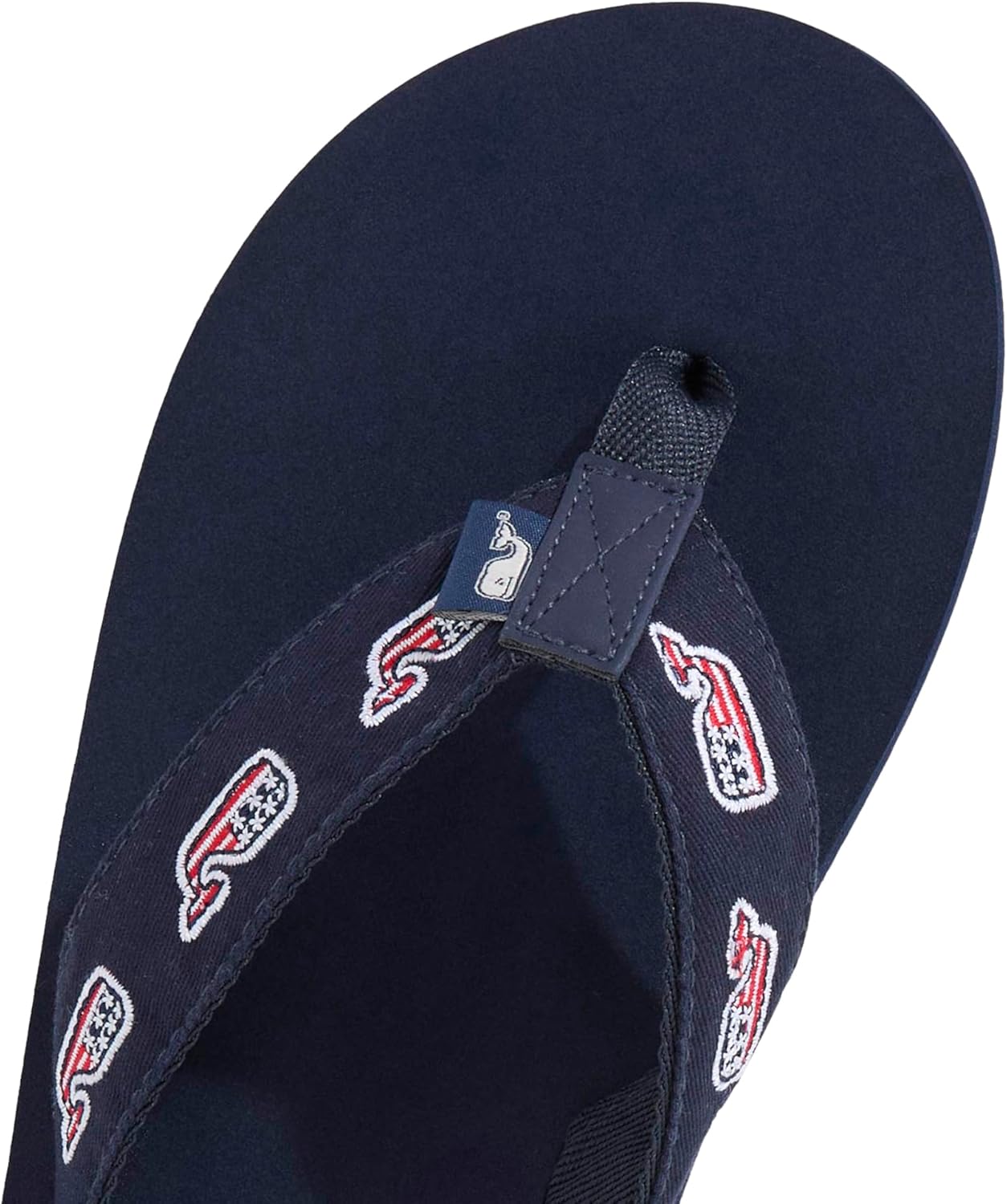 Мужские вьетнамки Vineyard Vines с вышитым флагом и китом, Nautical Navy — фото 2