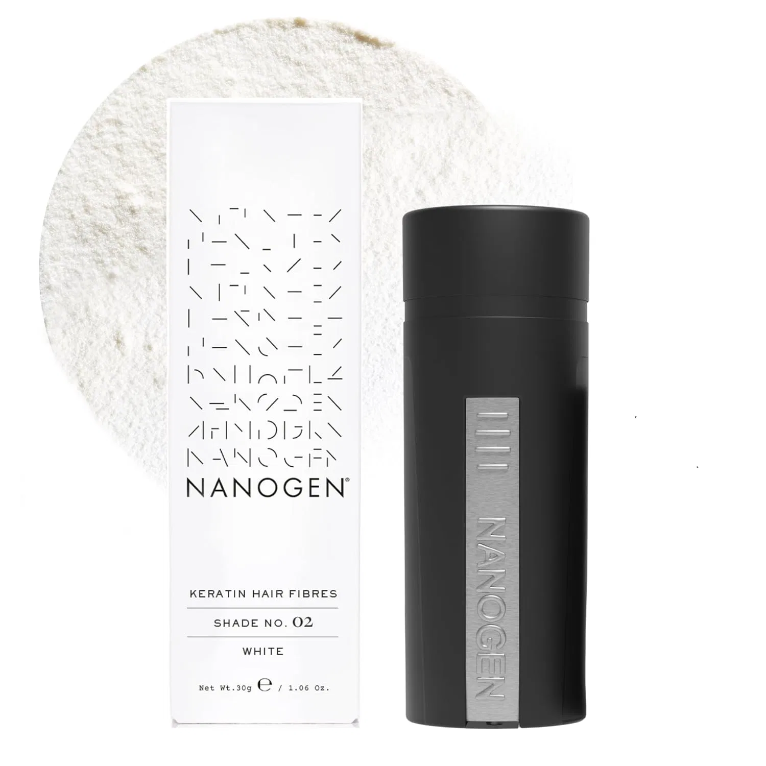 Волокна для утолщения волос Nanogen Keratin 30 г, белые Nanogen