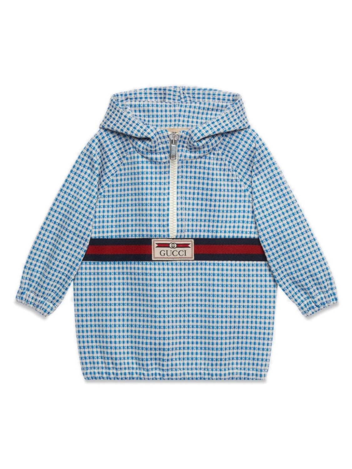 

Gucci Kids куртка в клетку гингем с отделкой Web, синий
