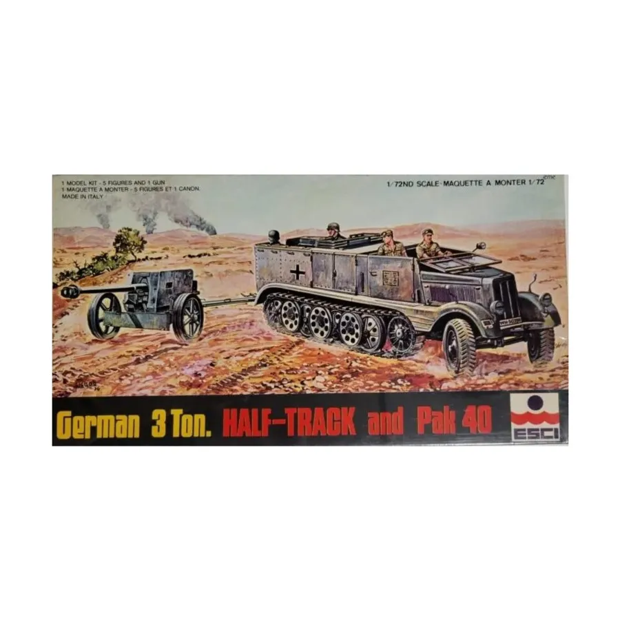 

Немецкий 3-тонный полугусеничный грузовик и Pak 40, Armor (1:72) (ESCI)