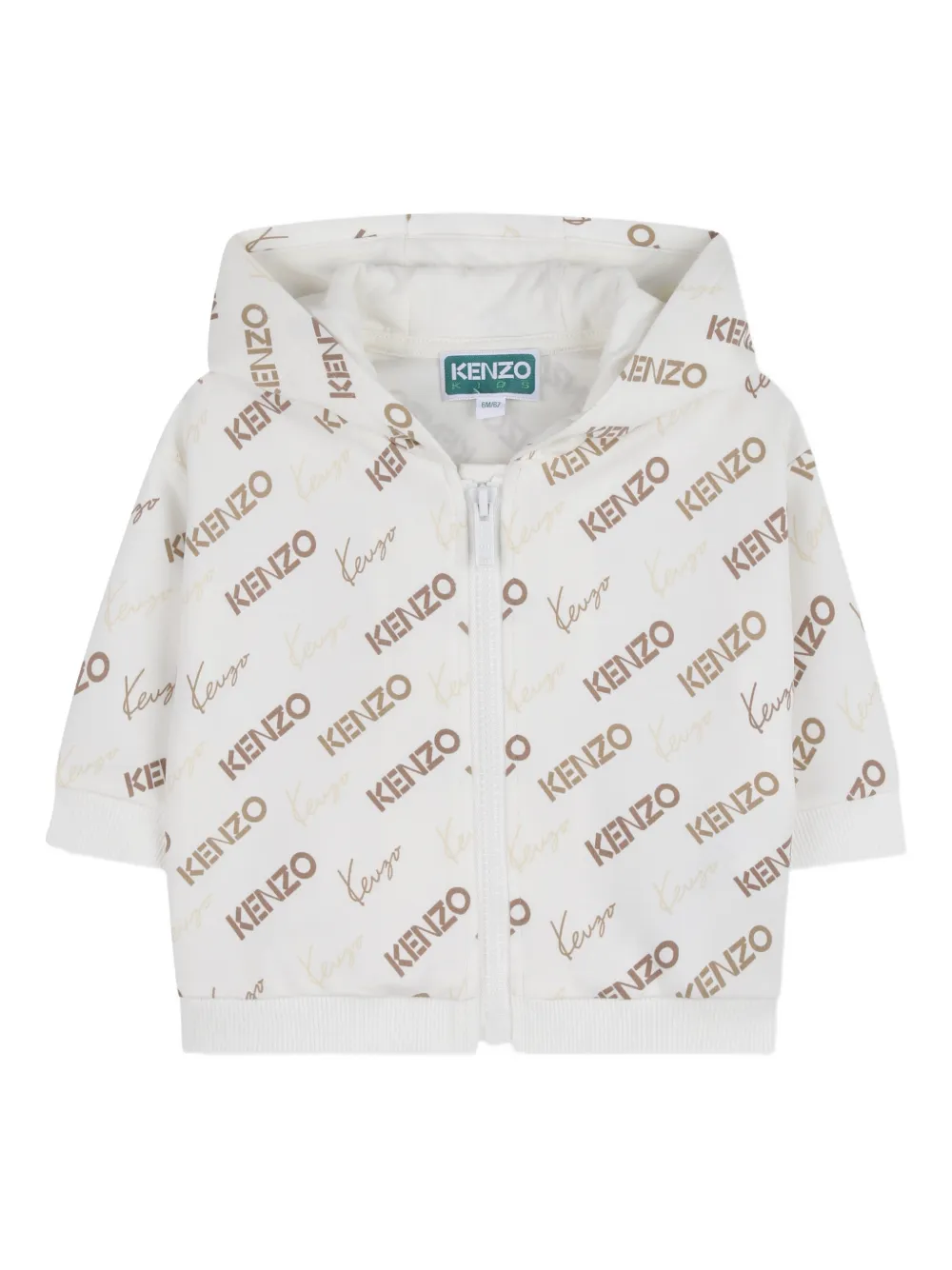 Спортивный костюм с логотипом Kenzo Kids, бежевый — фото 3