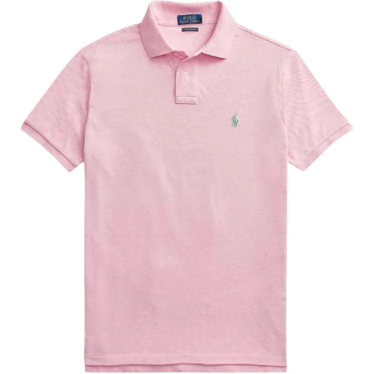 Поло мужское облегающее Polo Ralph Lauren розовое