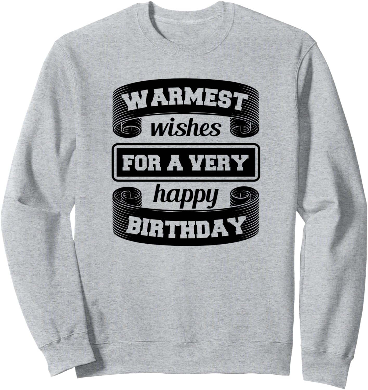 

Забавная толстовка на день рождения Warmest Wishes For A Very Happy Birthday, серый