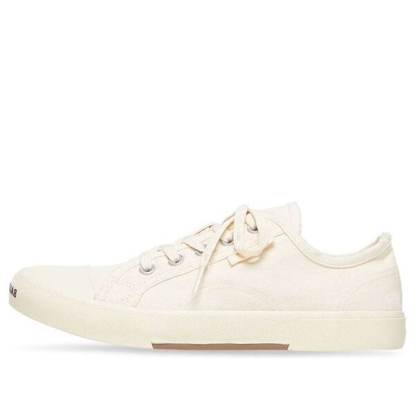 Кроссовки paris low top sneakers 'white destroyed cotton and white rubber' Balenciaga, белый