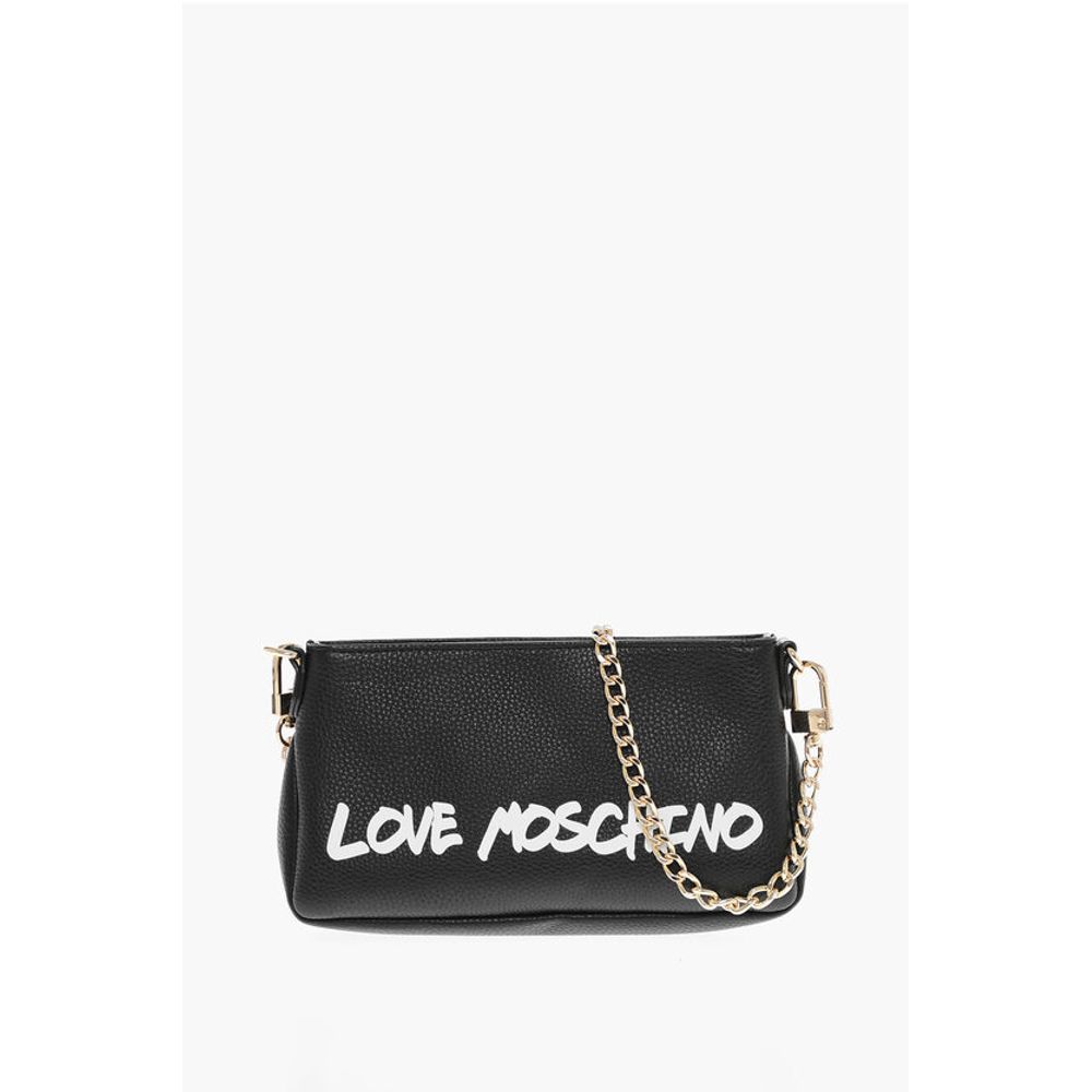 

Черная кожаная сумка через плечо Moschino, Black