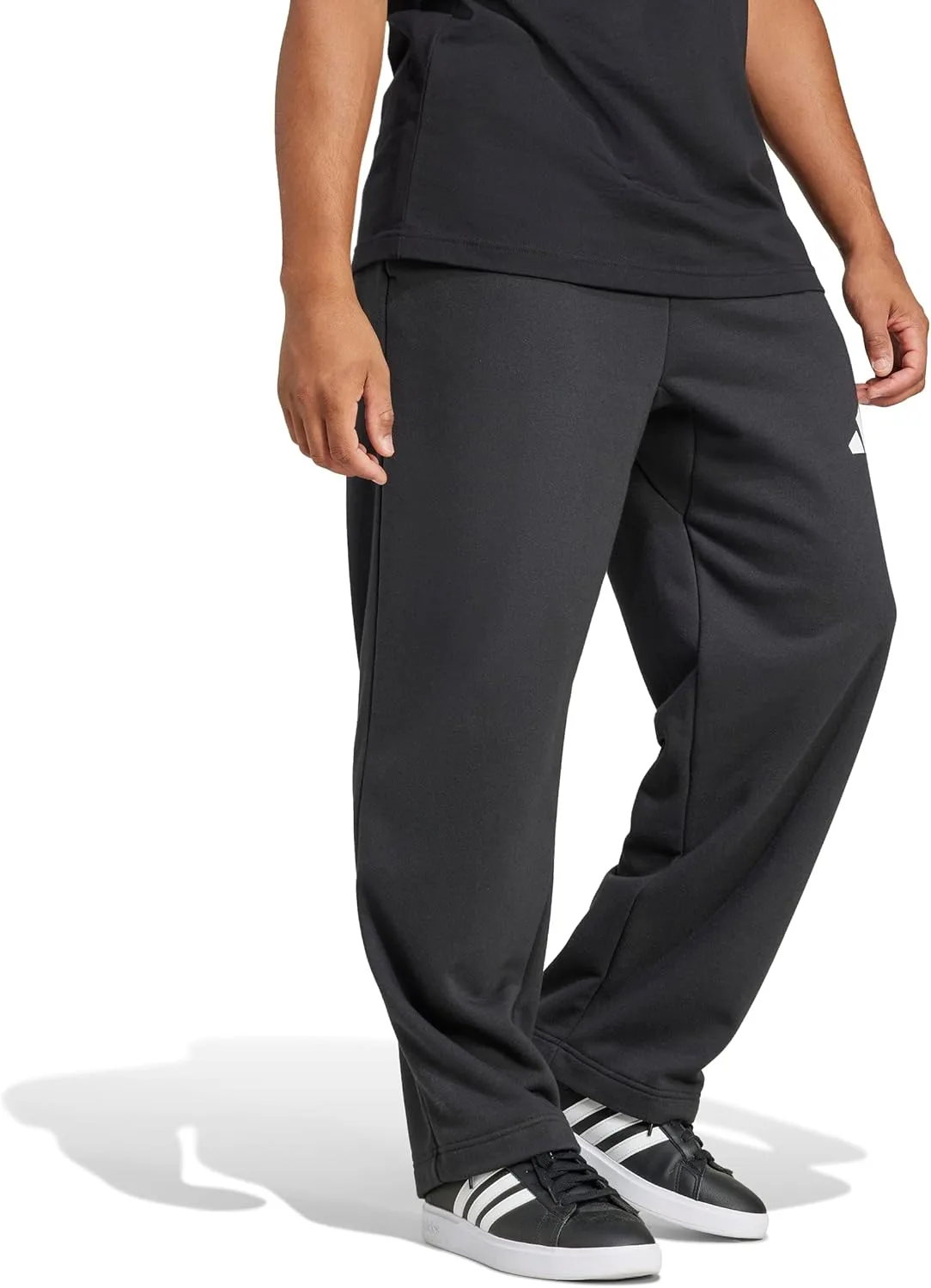 Мужские брюки Adidas Essentials 3-bar Wide Leg, черно-белый — фото 2